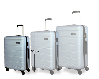 Set of 3 Silver Travel Luggage Bags
