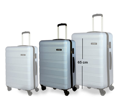 Set of 3 Silver Travel Luggage Bags