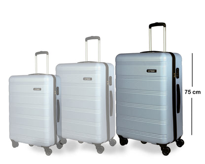 Set of 3 Silver Travel Luggage Bags