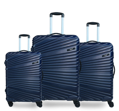 Set of 3 Navy Blue Travel Luggage Bags