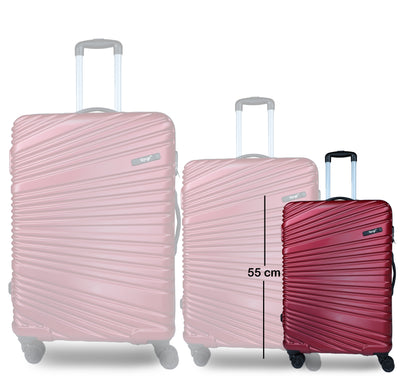 Set of 3 Red Travel Luggage Bags