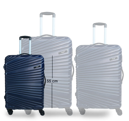 Set of 3 Navy Blue Travel Luggage Bags