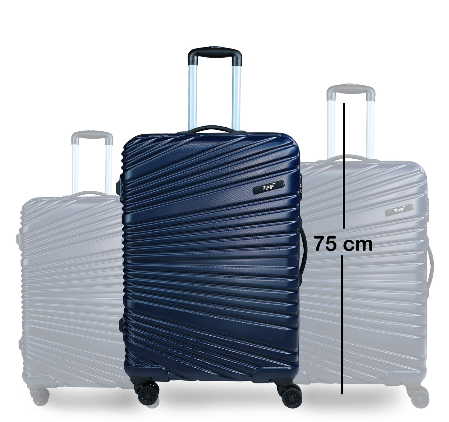 Set of 3 Navy Blue Travel Luggage Bags