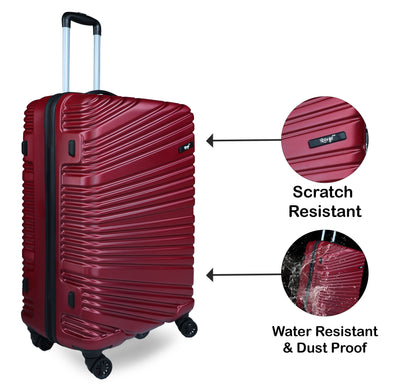Set of 3 Red Travel Luggage Bags