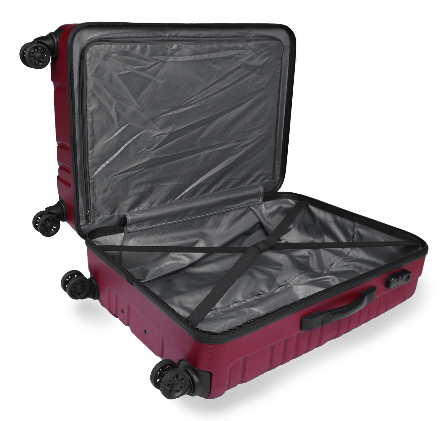 Set of 3 Red Travel Luggage Bags